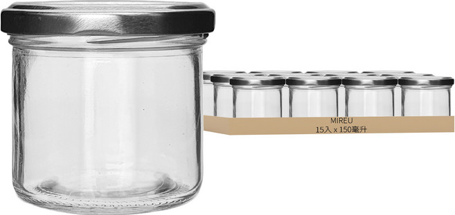 MIREU 迷你半玻璃瓶, 150ml, 15個