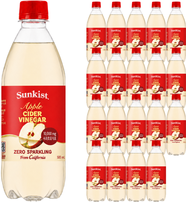 썬키스트 애사비 제로 탄산음료, 500ml, 20개