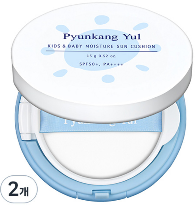 편강율 키즈 앤 베이비 모이스처 선쿠션 SPF50+ PA++++, 15g, 2개