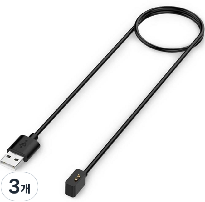 구스페리 A타입 스마트 밴드 고속 충전케이블 1m, 블랙, 3개