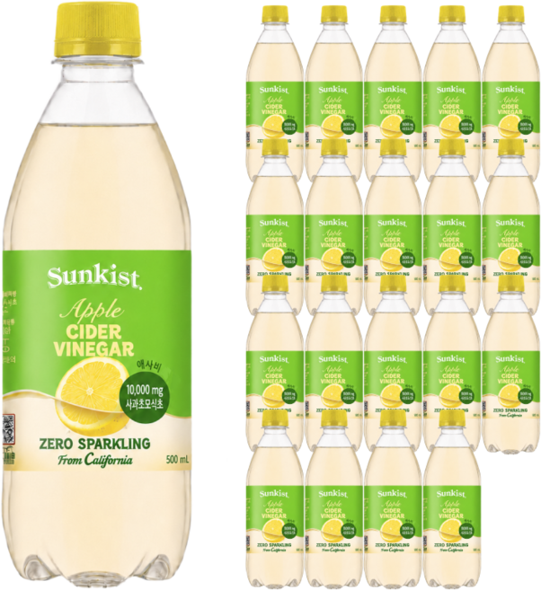썬키스트 애사비 제로 탄산음료 레몬, 500ml, 20개