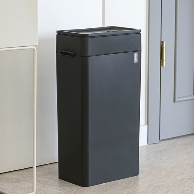 프랑코홈 모노 스탠드 휴지통 20L + 봉투 50매, 블랙