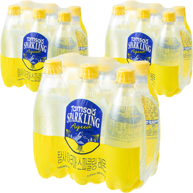 탐사 아쿠아 스파클링 레몬 무라벨, 18개, 500ml