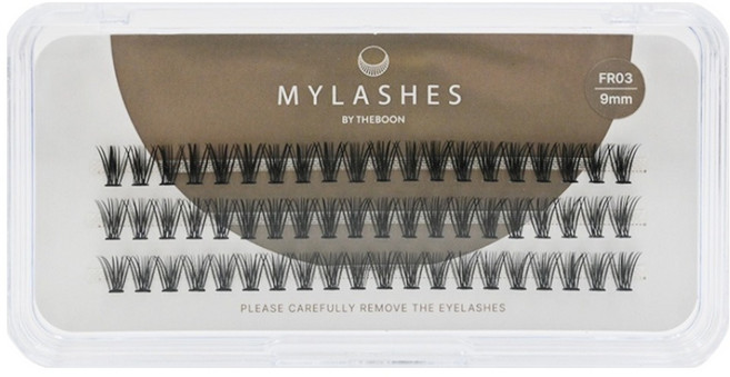 THEBOON 局部用假睫毛 9mm, 黑色 FR-03, 1盒