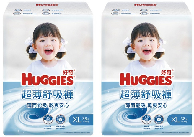 HUGGIES 好奇 超薄舒吸褲 褲型尿布 褲型紙尿褲 12~16kg 39577, XL, 76片