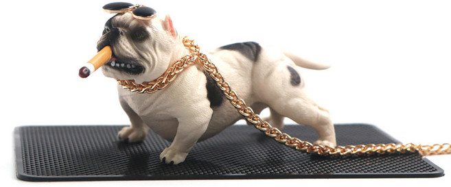 네이처안 차량용 아메리칸 불리 강아지 피규어, 화이트, 1개