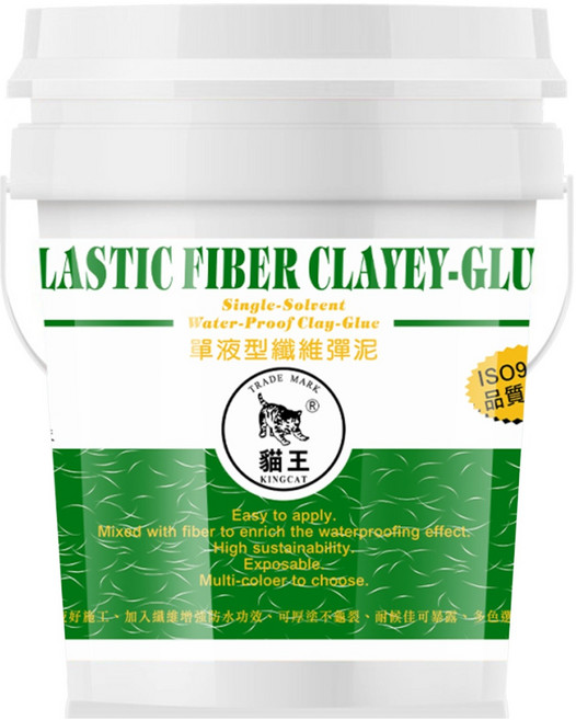 KINGCAT 貓王油漆 單液型纖維彈泥 K1-828B 白色 1加侖, 1桶