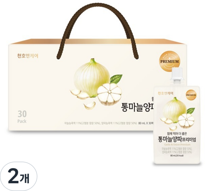 천호엔케어 통마늘양파 프리미엄 건강즙, 2개, 2.4L