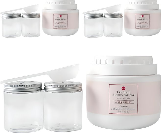 BAS 대용량 탈취제 빅 블랙체리향 본품+ 소분용기 2p + 스쿱, 1.1kg, 3개