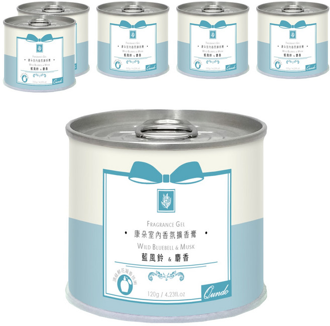 QUNDO 康朵 室內香氛擴香膏, 120g, 6個, 藍風鈴 & 麝香