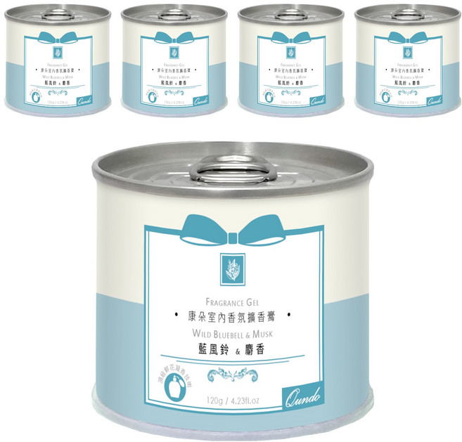 QUNDO 康朵 室內香氛擴香膏, 120g, 5個, 藍風鈴 & 麝香