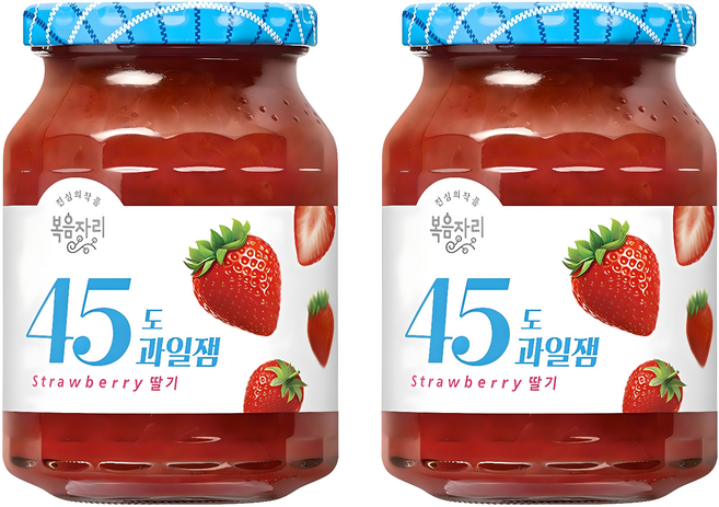 복음자리 45도 과일잼 딸기, 350g, 2개