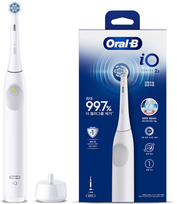오랄비 전동칫솔, iO2, 화이트, 1개
