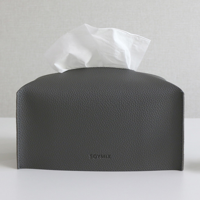 소이믹스 스킨레더 티슈커버 각티슈케이스, 다크그레이