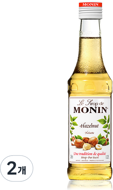 모닌 헤이즐넛 시럽, 250ml, 2개
