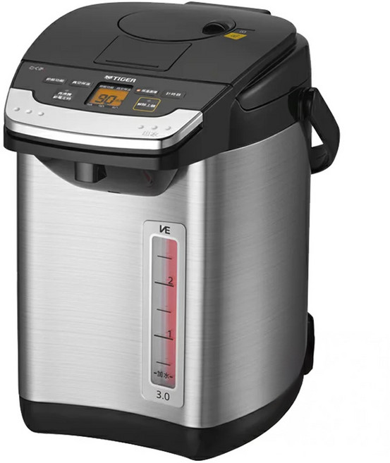 TIGER 虎牌 微電腦電熱水瓶 3L 銀黑色, PIG-A30R