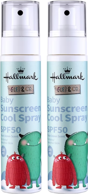Hallmark 自然之萃寵愛寶寶舒涼防曬噴霧 SPF50 清新海洋香, 100ml, 2瓶