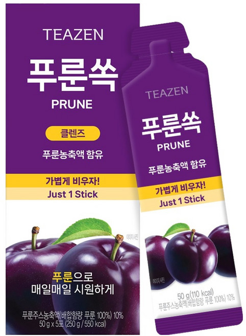 TEAZEN 茶禪 西梅汁隨身包 5包入, 1盒, 250g