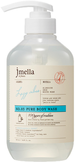 제이멜라 인 프랑스 퓨어 레이지 바이브 바디 워시 플로럴 머스크향, 500ml, 1개