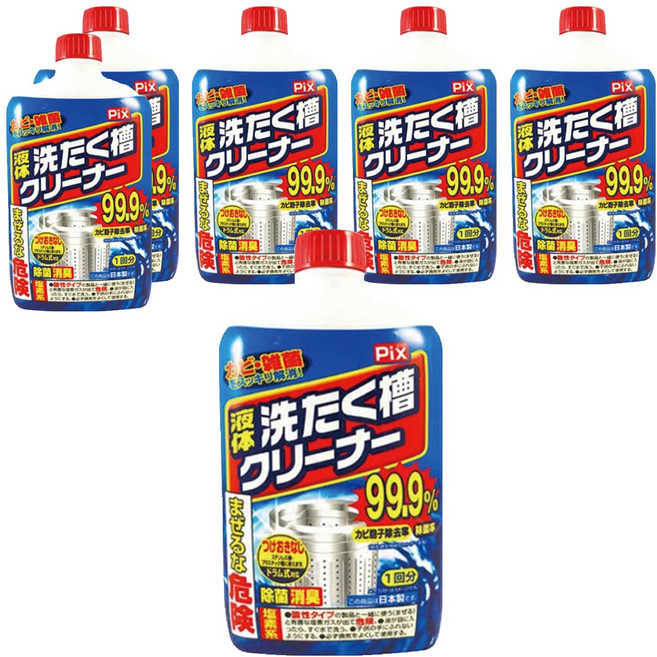 Lion Chemical 獅子化學 液體洗衣槽清潔劑 有效去除黑霉 添加防止劑 適用各種洗衣機, 550g, 6瓶