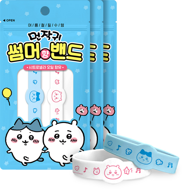 아텍스 먼작귀 썸머향 밴드 2종 세트, 혼합색상, 3개