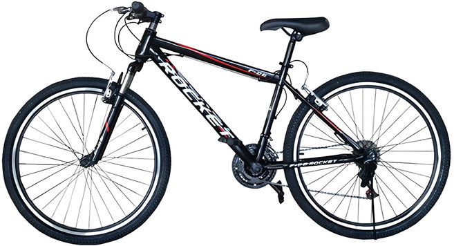 닥터바이크 F-26S ROCKET MTB 스틸 림 브레이크 14kg 신장 165~185cm, 블랙 + 레드, 170cm, 1개