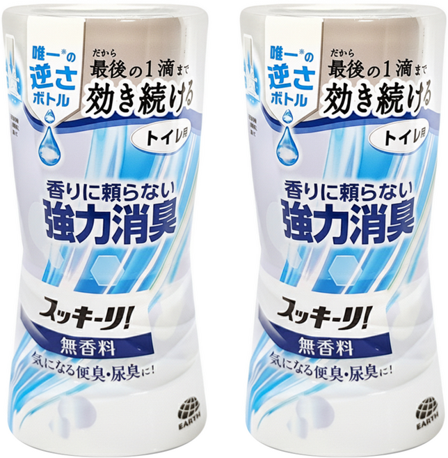 EARTH 地球製藥 Sukki-ri 廁所芳香除臭劑 無香料, 400ml, 2瓶