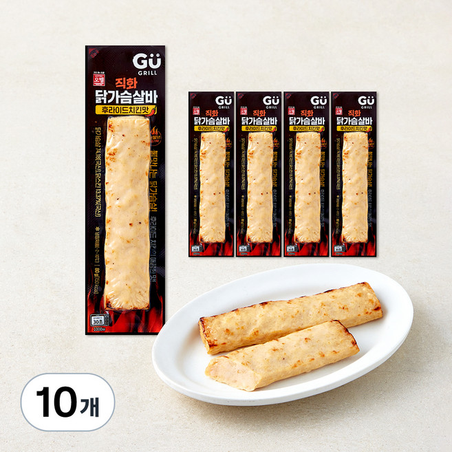 규그릴 직화 닭가슴살바 후라이드치킨맛, 80g, 10개