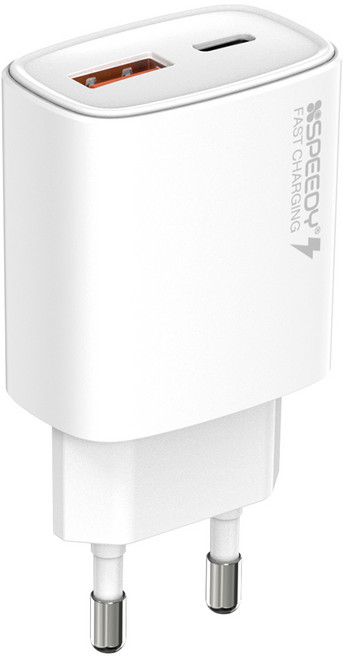 스피디 2포트 PD 25W PPS 초고속 멀티 충전기, 화이트, 1개