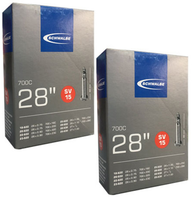 슈발베 700c용 자전거 튜브 SV15 밸브, 2개