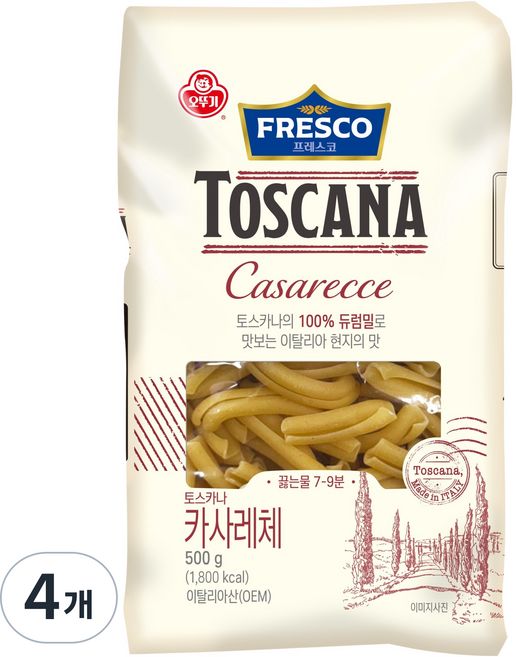 오뚜기프레스코 토스카나 카사레체, 500g, 4개