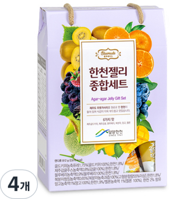밀양한천 블루메이드 한천젤리 종합세트 6가지맛, 812g, 4개