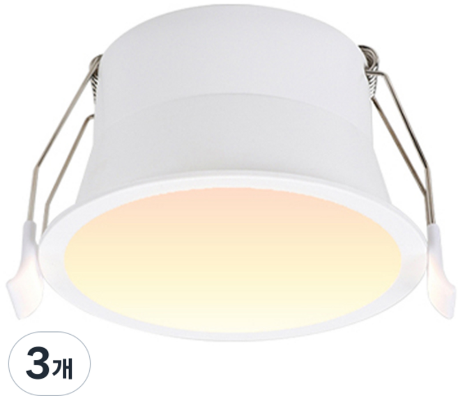 LISHIN Vitson 簡約LED筒燈 開孔75 內凹防眩光燈 8W 感應燈 + 丁腈手套組, 燈泡色, 3個