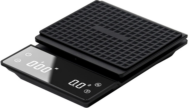 키볼리 타이머 계량 커피저울, 블랙, KIV-CMS01, 1kg