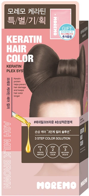 모레모 케라틴 헤어 컬러 염색제, 애쉬밀크브라운, 1개 - 쿠팡