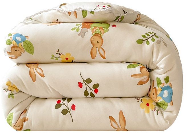 愛北鼻 秋冬幼兒園午睡被, 1入, 米花園小兔 多色