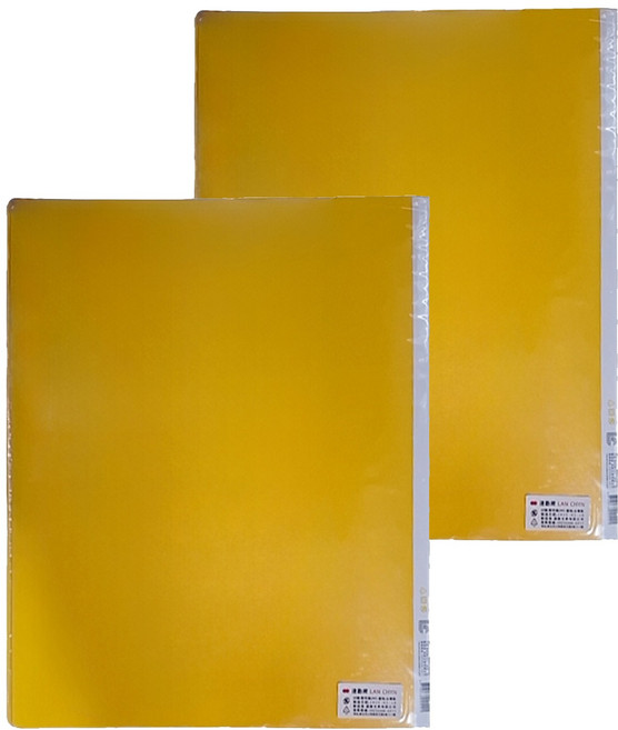 Lan CHYn 連勤牌文具 PP二孔1吋圓型夾 加厚板, 黃色, 2個