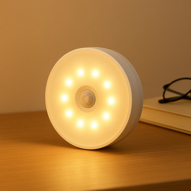 루아즈 충전식 LED 무선 현관 센서등, 웜화이트, 1개