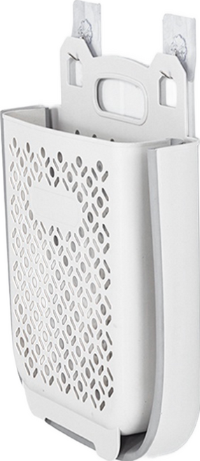 BangJiaShi 壁掛洗衣籃 附掛勾, 灰色