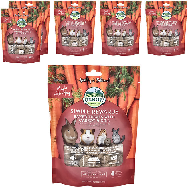 OXBOW 輕食美味系列 紅蘿蔔時蘿 寵物點心, 85g, 6包