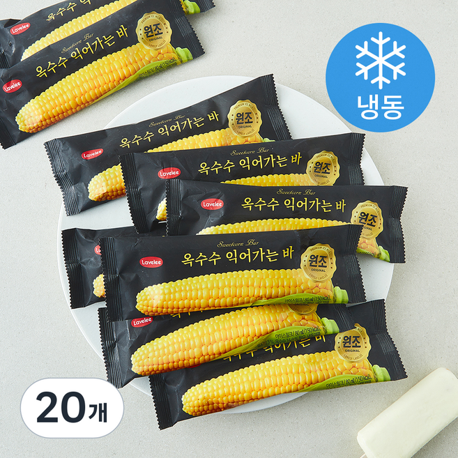 라벨리 옥수수익어가는 바 아이스크림 (냉동), 20개, 1개입, 80ml
