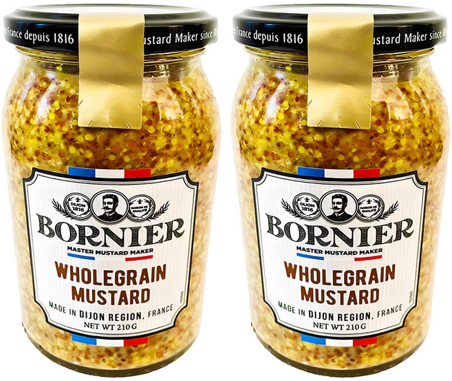 보르니에르 홀그레인 머스타드, 210g, 2개