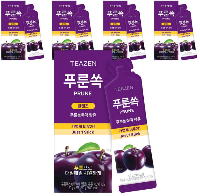 TEAZEN 茶禪 西梅汁隨身包 5包入, 5盒, 250g