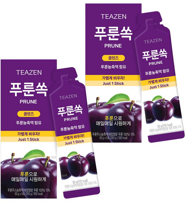 TEAZEN 茶禪 西梅汁隨身包 5包入, 2盒, 250g