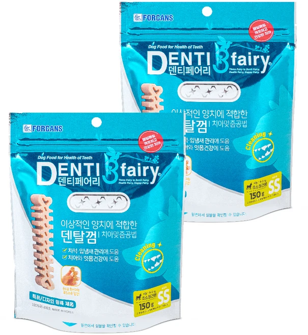 포켄스덴티페어리 강아지 덴탈껌 SS, 타피오카, 150g, 2개 - 쿠팡