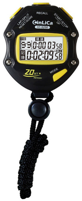 CATIGA HS-8200 5合1碼錶 1/100秒 3年保固, 黑色 + 黃色, 1個