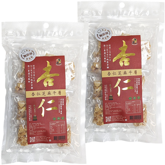 珍田生機 杏仁芝麻千層, 120g, 2袋