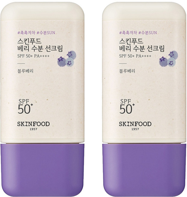 스킨푸드 베리 수분 선크림 SPF50+ PA++++, 50ml, 2개