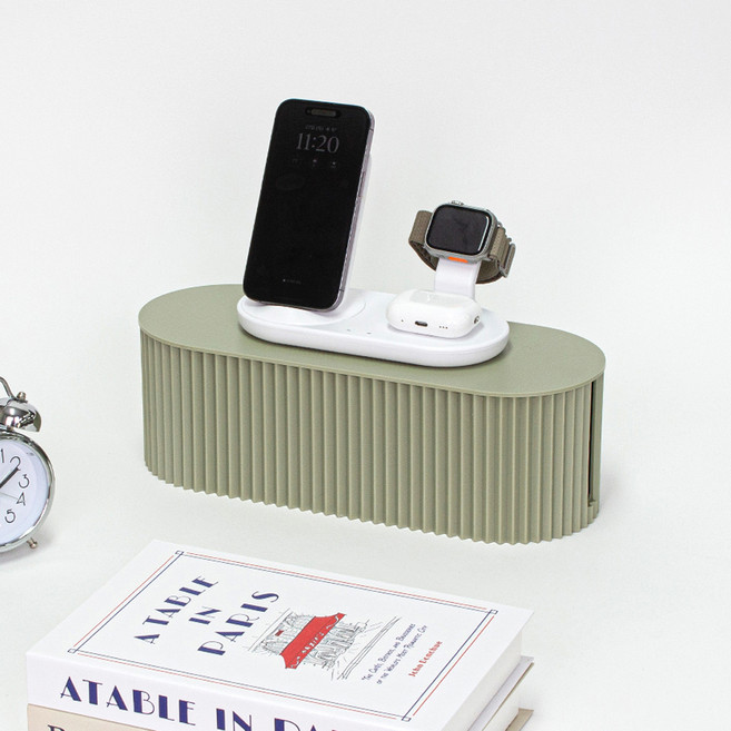 구디푸디 모던 템바보드 멀티탭 정리함, 1개, 그린티