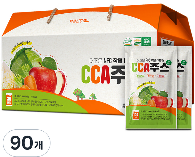 더존건강 더조은 NFC착즙 100% CCA주스, 90개, 100ml